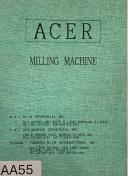 Acer-ACER Milling Machine Manual (Specifically the Model 2S)-model 2S-01